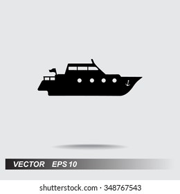 Yacht sign icon, vector illustration. Flat design style