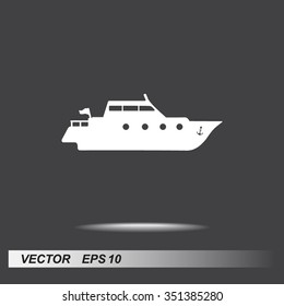 Yacht sign icon, vector illustration. Flat design style