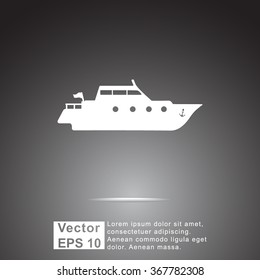 Yacht sign icon, vector illustration. Flat design style