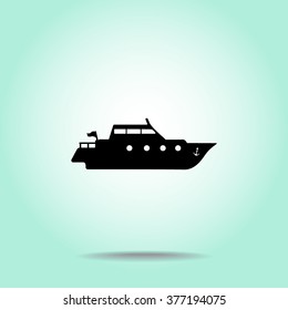 Yacht sign icon, vector illustration. Flat design style