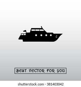 Yacht sign icon, vector illustration. Flat design style