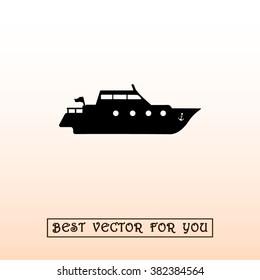 Yacht sign icon, vector illustration. Flat design style