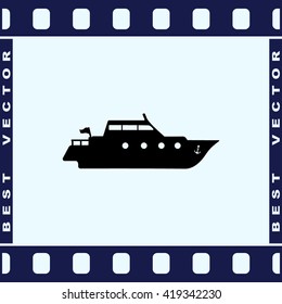 Yacht sign icon, vector illustration. Flat design style