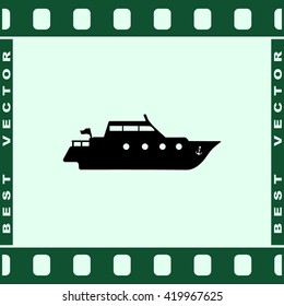 Yacht sign icon, vector illustration. Flat design style