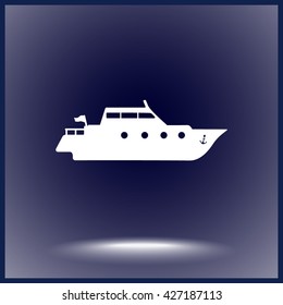 Yacht sign icon, vector illustration. Flat design style