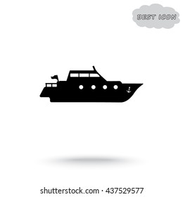 Yacht sign icon, vector illustration. Flat design style