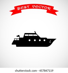 Yacht sign icon, vector illustration. Flat design style