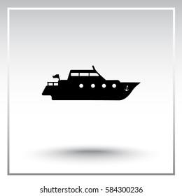 Yacht sign icon, vector illustration. Flat design style