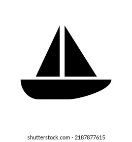 Yacht silhouette icon. Sailboat. Vector.
