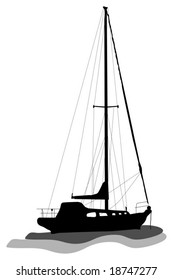 Yacht Silhouette - Vector