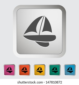 Yacht. Single icon. Vector illustration.