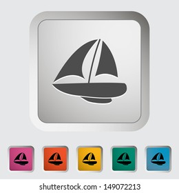 Yacht. Single icon. Vector illustration.