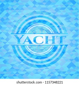 Yacht sky blue mosaic emblem