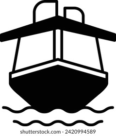 yacht solid glyph vector illustration