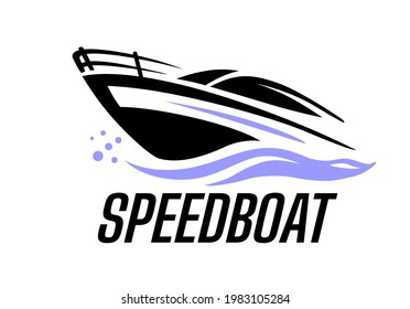 Yacht speed boat logo vector. 