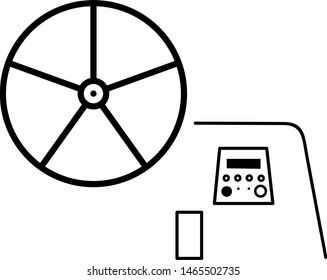 Yacht steering wheel icon in outline style. Coloring template for modification and customizing  according to a specific task. 