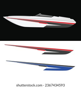 yacht stripe sticker design vector. yacht body stickers