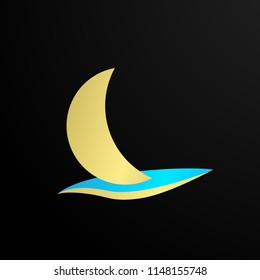 yacht symbol has mean beauty, strong, adventure, brave. it can use for yacht or Small Cruise Ship company. vector