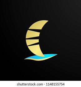yacht symbol has mean beauty, strong, adventure, brave. it can use for yacht or Small Cruise Ship company. vector
