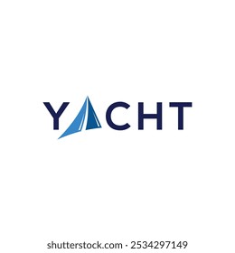 Yacht Text Logo. Typography Design Vector