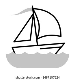 yacht thin line vector icon