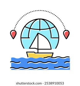 yacht tourism color icon vector. yacht tourism sign. isolated symbol illustration