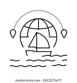 yacht tourism line icon vector. yacht tourism sign. isolated contour symbol black illustration