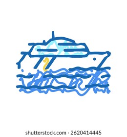 yacht transport doodle icon sketch vector. yacht transport sign. isolated symbol illustration