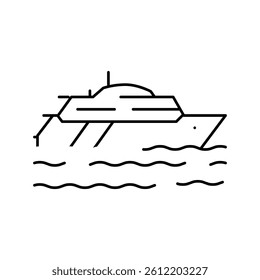 yacht transport line icon vector. yacht transport sign. isolated contour symbol black illustration