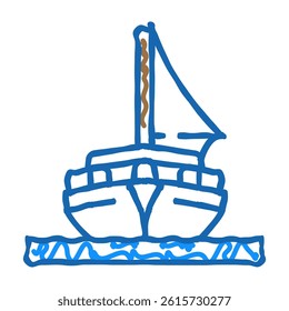yacht transport vehicle doodle icon sketch vector. yacht transport vehicle sign. isolated symbol illustration