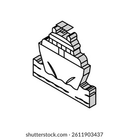 yacht transport vehicle isometric icon vector. yacht transport vehicle sign. isolated symbol illustration
