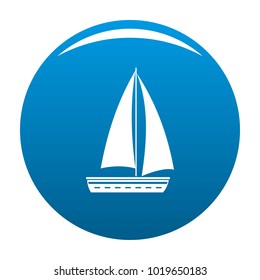 Yacht travel icon vector blue circle isolated on white background 