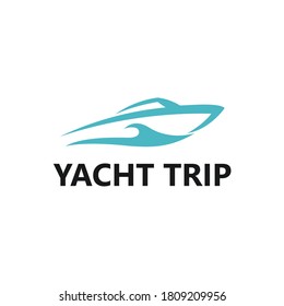 Yacht trip logo. Simple illustration of yacht vector. Logo for trip company.