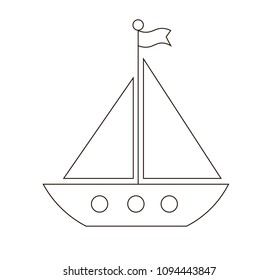 Yacht in vector