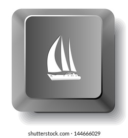 Yacht. Vector computer key.