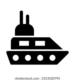 Yacht Vector Glyph Icon For Personal And Commercial Use.
