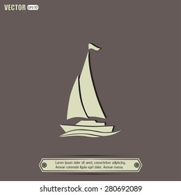 yacht vector icon