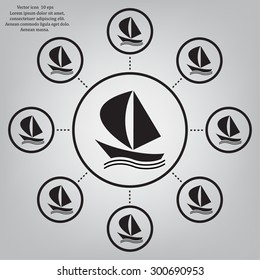 yacht vector icon