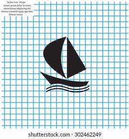 yacht vector icon
