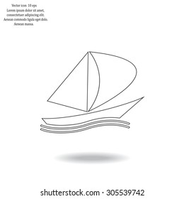 yacht vector icon