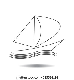 yacht vector icon
