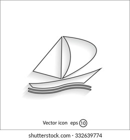 yacht vector icon
