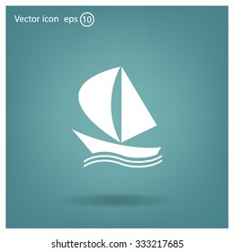 yacht vector icon