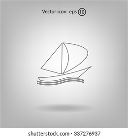 yacht vector icon