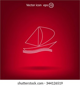 yacht vector icon