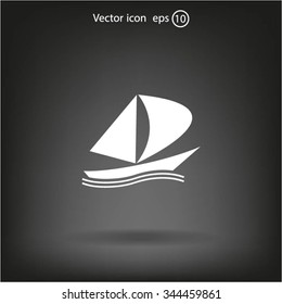 yacht vector icon