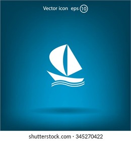 yacht vector icon