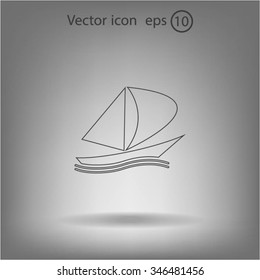 yacht vector icon
