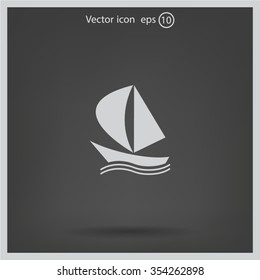 yacht vector icon