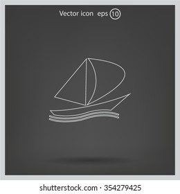 yacht vector icon